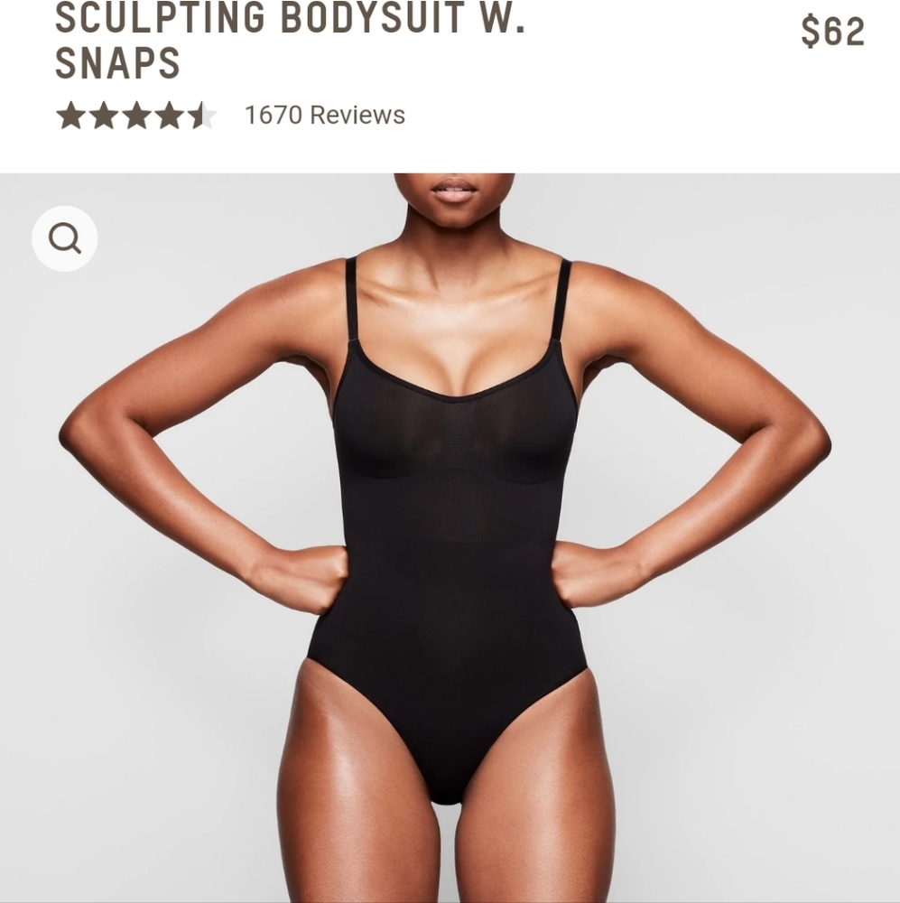 Skims Sculpting body suit with snaps. Onyx 2XL / 3XL New without tags
